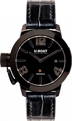 Replica U-BOAT Classico 42 CERAMIC BLACK DIAMONDS 7124 watch